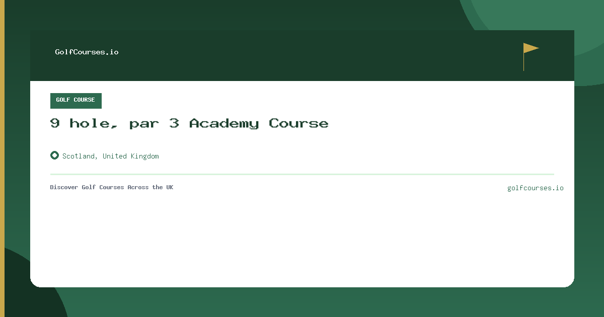 9 hole, par 3 Academy Course preview card