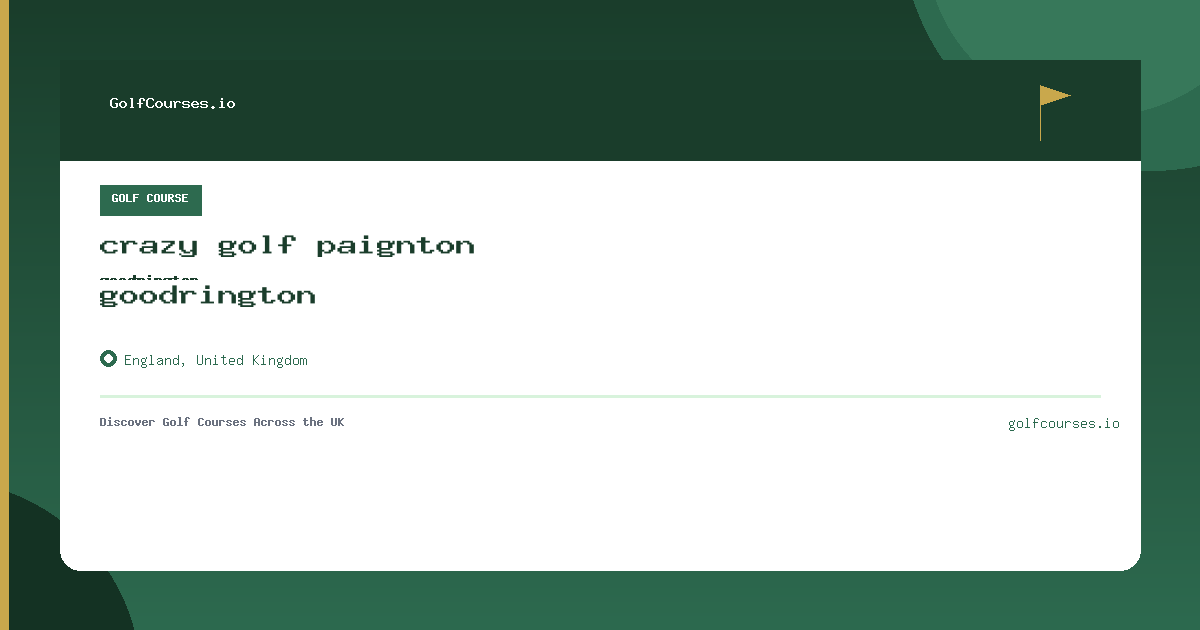 crazy golf paignton goodrington preview card