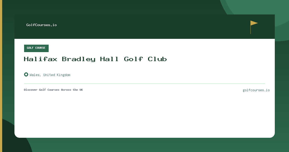 Halifax Bradley Hall Golf Club preview card