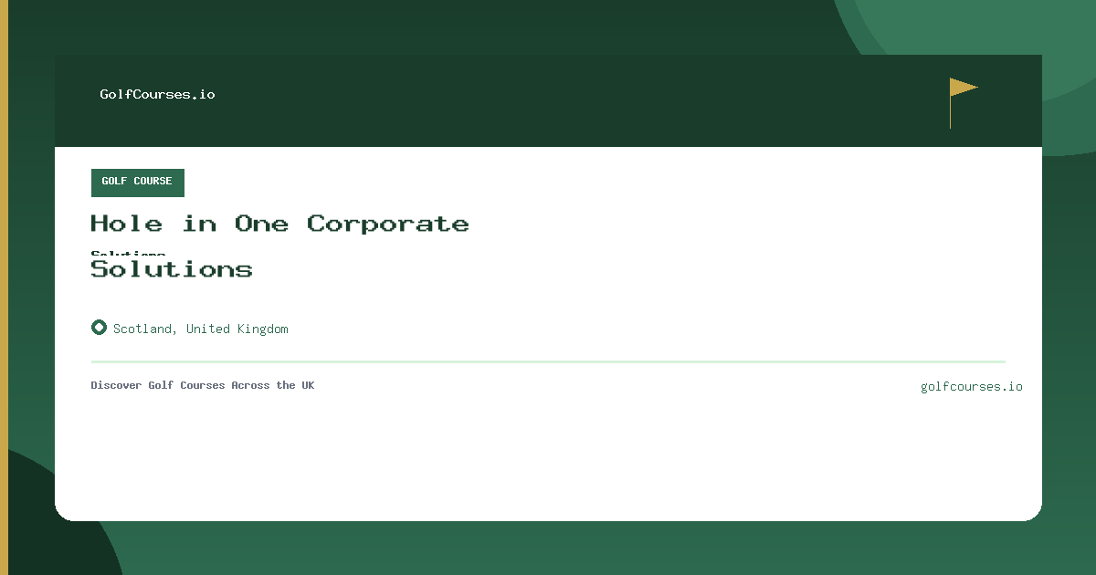 Hole in One Corporate Solutions preview card