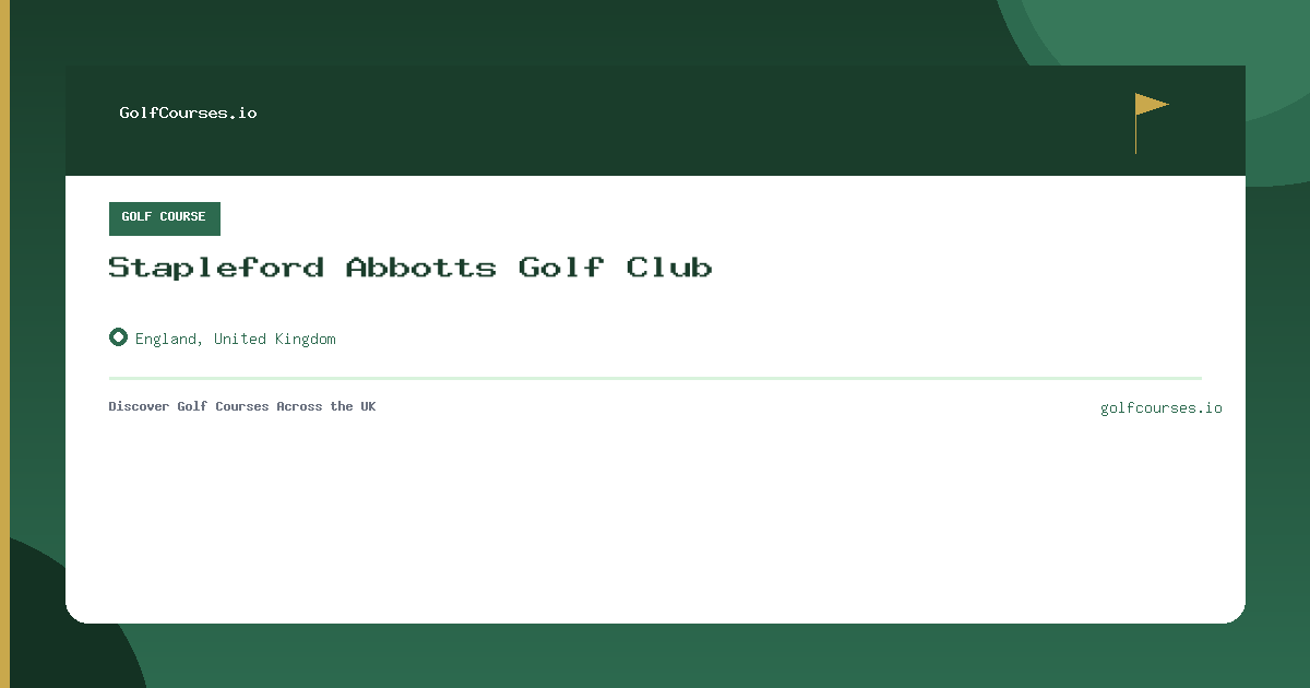 Stapleford Abbotts Golf Club preview card